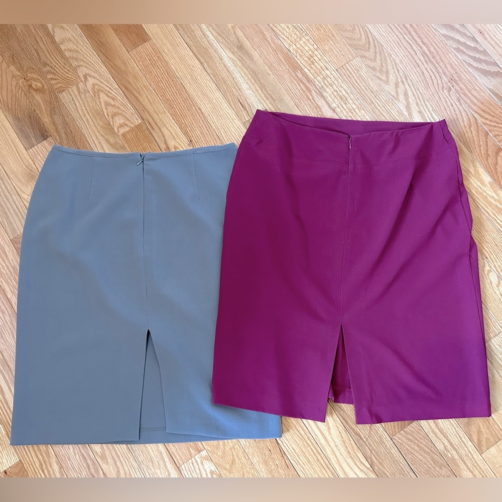 Set of 2 pencil dress skirts NY & company grey magenta size 6/8